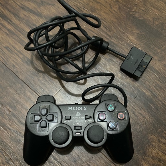 Playstation Dualshock 2 Wired controller Black game ps2 - Picture 1 of 3